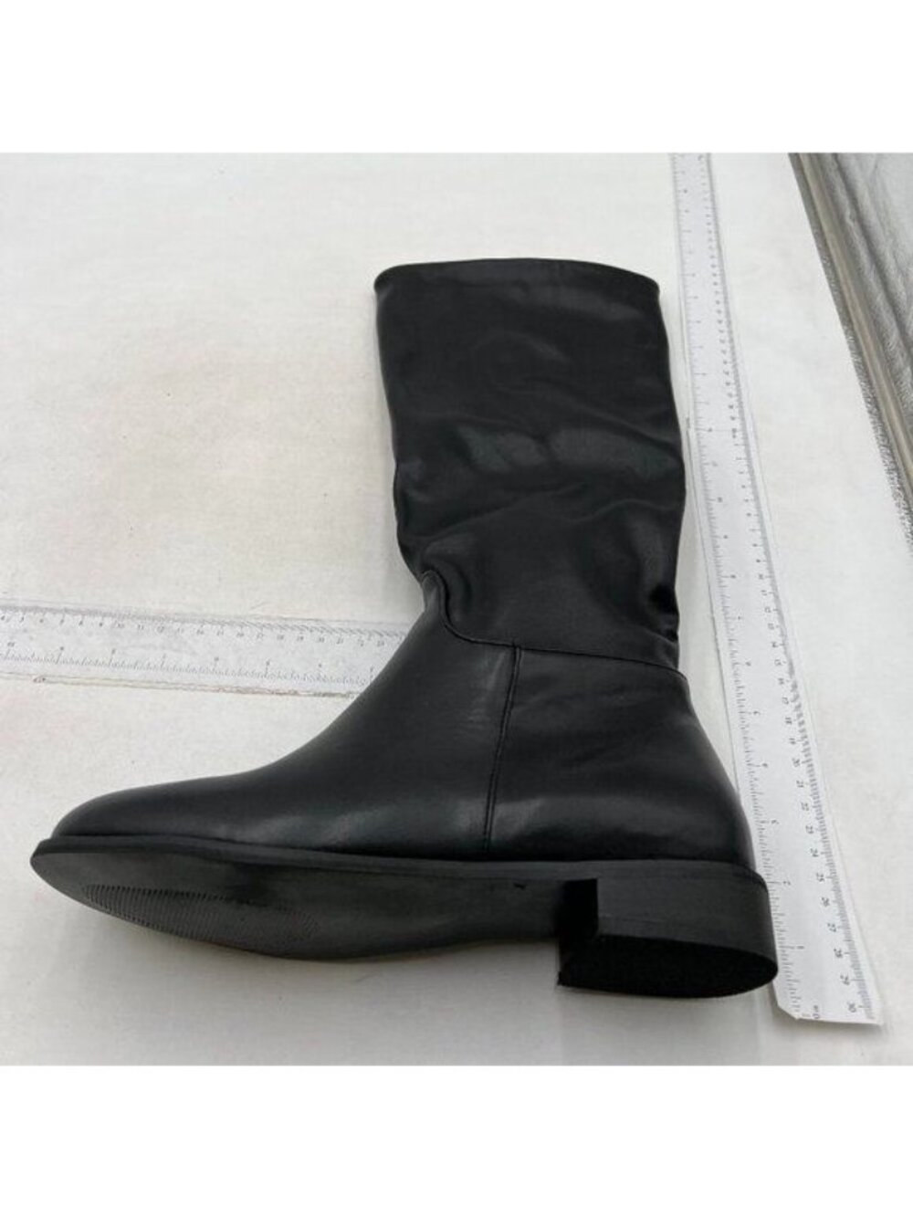 Knee High Boots Women Chunky Tall Long Boots for Women with Low Heel Black Boots